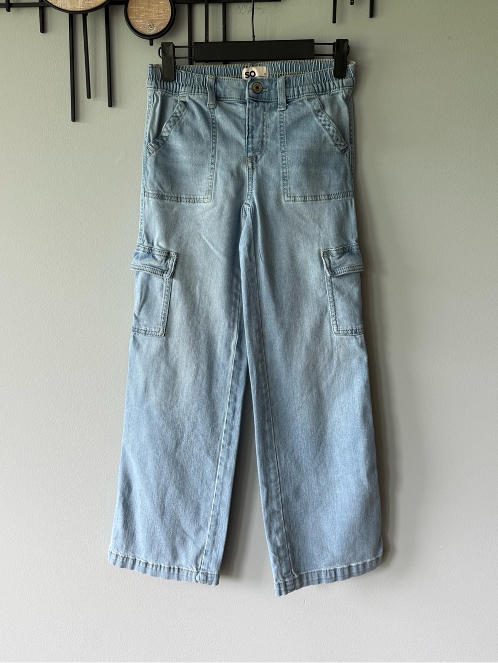 SO Light Blue Kids Cargo Jeans